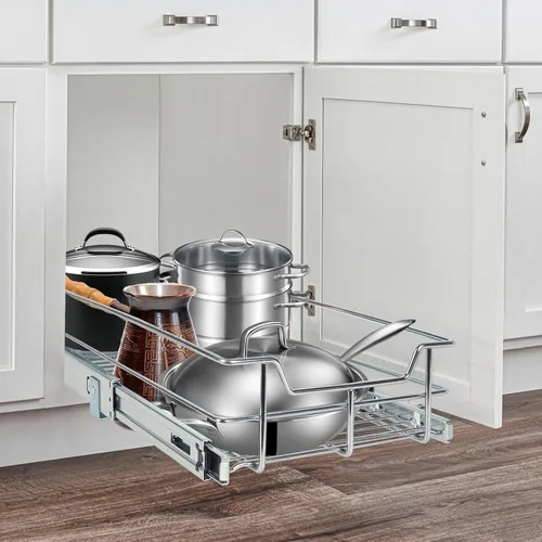 Miniatura 9 de Organizador de gabinete extraíble de 14" de ancho x 22" de profundidad, cajones deslizantes para organizadores de cocina y almacenamiento, cajones 1