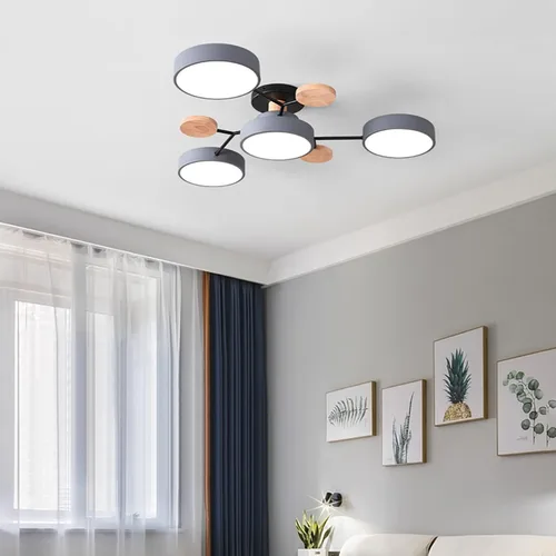 Miniatura 11 de Lámpara de techo LED regulable, lámpara de techo moderna de 9 pulgadas, montaje empotrado, de madera, de 12 W, lámpara blanca para sala de estar