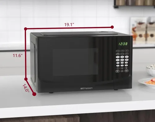 Miniatura 4 de Emerson MW9255B Horno microondas para encimera, 6 ajustes preprogramados, plato giratorio de vidrio extraíble y bloqueo de seguridad para niños, 0.9