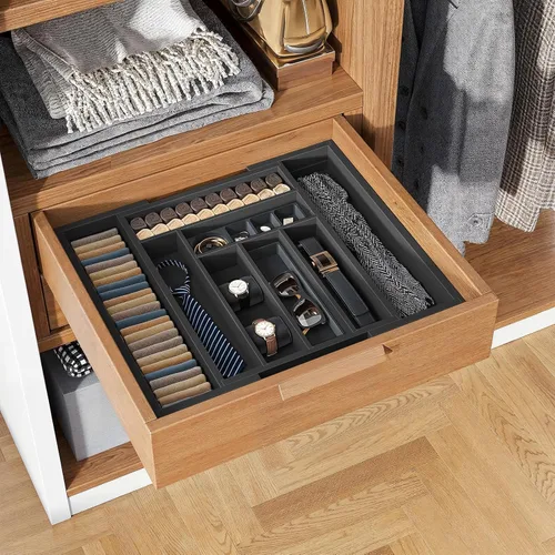 Miniatura 8 de Pipishell - Organizador de Cajones Extensible de Bambú para Soporte de Utensilios, Bandeja de Cubiertos Ajustable, Organizador de Divisores