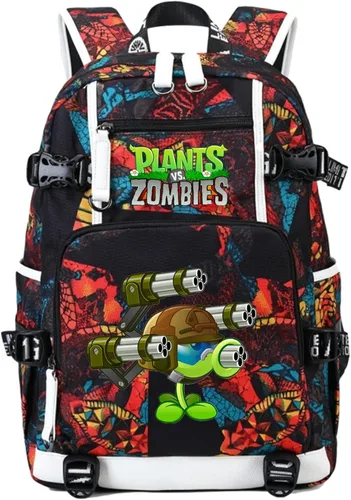 Miniatura 30 de ISaikoy Game Plants vs. Zombies - Mochila de hombro para libros, mochila escolar, mochila para computadora portátil, color rojo1