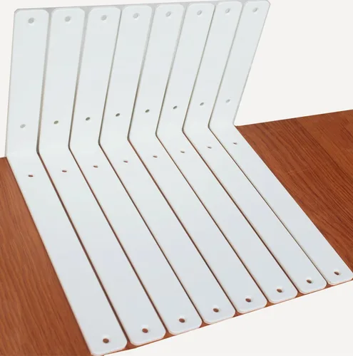 Miniatura 36 de Paquete de 12 soportes de estante en L de 8 pulgadas de largo x 6 pulgadas de alto x 1.5 pulgadas de ancho, 5 mm de grosor, soporte de estante en L