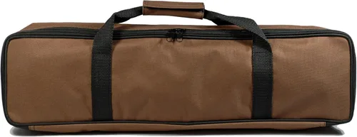 Miniatura 2 de WE Games Juego de ajedrez de viaje para torneos con bolsa de lona marrón, tablero de ajedrez de vinilo enrollable de 20 pulgadas, 34 piezas