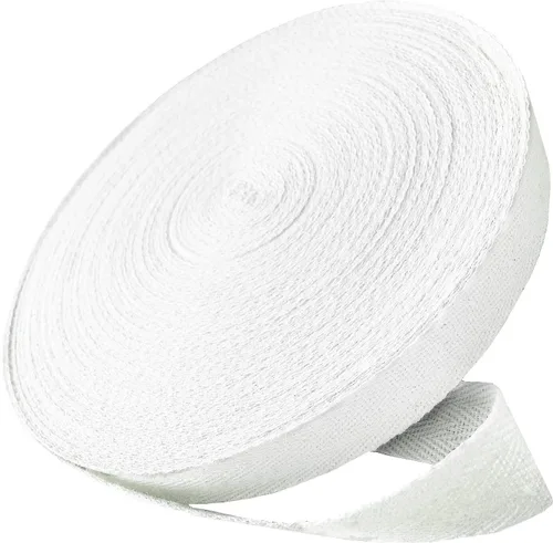 Miniatura 8 de Abbaoww Cinta de sarga de algodón de 50 yardas, 1 pulgada, cinta de cinta natural suave en espiga para coser manualidades, color beige
