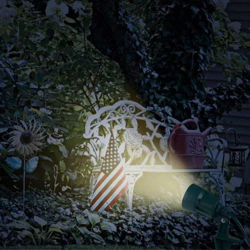 Miniatura 5 de Foco para exteriores enchufable, resistente a la intemperie, estaca resistente, luz de paisaje para patio, bandera, decoración navideña, cable de 6