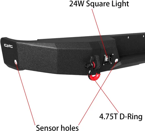 Miniatura 6 de Compatible con parachoques delantero y trasero de acero F150 2006-2007-2008 con placa de cabrestante, luces y anillos en D (textura negra)