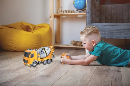 Miniatura 5 de LEXiBOOK, Crosslander® pro Mezclador de hormigón RC, mezclador de camión con control remoto, efectos de luz, tanque giratorio de 360°, recargable