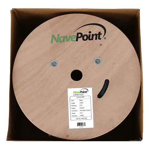 Miniatura 4 de NavePoint Cable Ethernet CAT6A, UTP, clasificación CMR, negro, 1000 pies