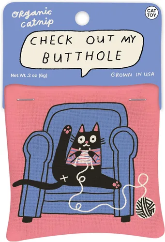 Miniatura 13 de Blue Q I Love My A'hole Cat Catnip Toys - Juguetes duraderos para gatos para morder, hierba gatera orgánica cultivada en Estados Unidos, suministros