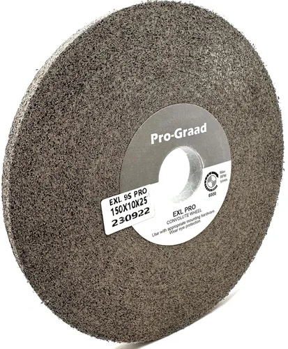 Miniatura 8 de EXL PRO Rueda de pulido de desbarbado convoluto – 6 x 1 pulgada x 1 pulgada 9S de carburo de silicio mediano – grado profesional – Rueda