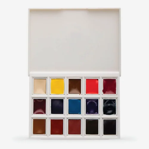 Miniatura 5 de DANIEL SMITH Acuarela vertida a mano, medias sartenes, juego de mezcla definitivo con 15 medias sartenes de acuarela, 15 medias bandejas vacías, 2