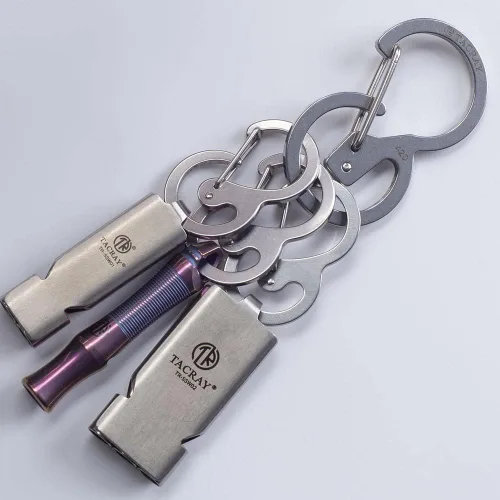 Miniatura 3 de TACRAY Juego de clips de mosquetón, llaveros de liberación rápida, ganchos de acero inoxidable con cierre de bucle, viene con 3 mini cierres
