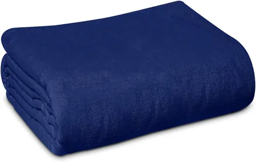 Miniatura 17 de Linteum Textile - Manta de baño para pacientes hospitalarios, de mezcla de algodón, para cama individual, manta ligera, 70 x 90 pulgadas, 1.75 Azul