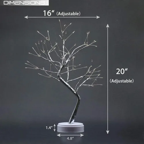 Miniatura 6 de OTAVILEM - Lámpara de mesa LED en forma de árbol bonsái, lámparas estéticas en forma de árbol para sala de estar, bonita luz nocturna, funciona