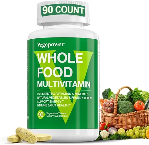 Multivitamínico vegano de alimentos integrales con hierro, multivitamínico diario para hombres y mujeres, multivitaminas metiladas, complejo B,