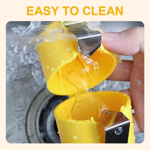 Miniatura 4 de Galleta y pelador de huevos de naranja – Rompe cáscara de huevo de acero inoxidable, separador y cortador para huevos crudos y duros