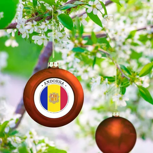 Miniatura 6 de Adorno de bola de Navidad de Andorra, bandera de Andorra, bandera de las naciones, adornos colgantes, recuerdo, regalo para árbol de Navidad