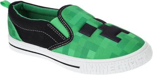 Minecraft Zapatos sin cordones para niños pequeños, zapatos deportivos casuales para patinaje, forro polar verde con licencia oficial de star wars