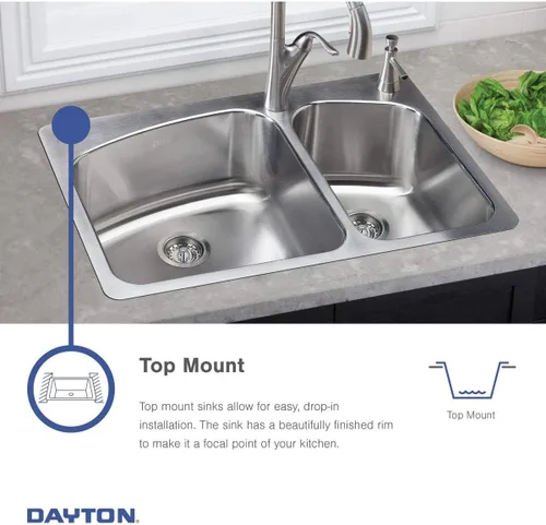 Miniatura 8 de Elkay D11515 Dayton Fregadero de Cocina de Acero Inoxidable de 15" con Instalación Empotrada de Una Sola Cubeta - 1 Orificio para Grifo