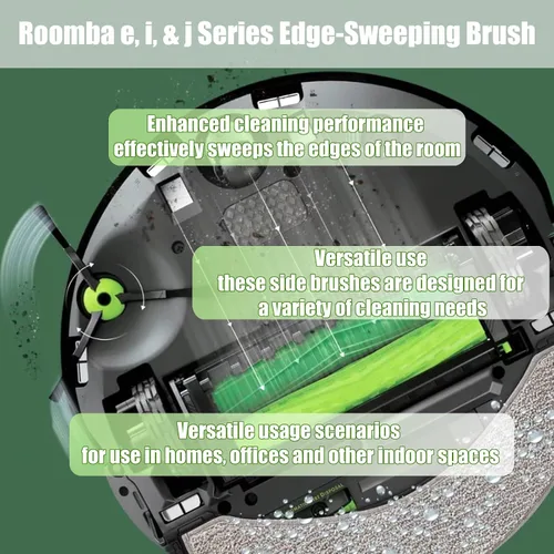Miniatura 4 de Paquete de 12 cepillos de barrido de bordes de repuesto para iRobot Roomba e, i y j Series todos los modelos i3, i3+, i4, i4+, i6, i6+, i7, i7+, i8