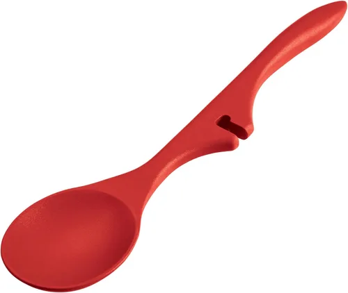 Miniatura 5 de Rachael Ray Utensilios y utensilios de cocina antiadherentes/cuchara perezosa, cuchara sólida y ranurada, 3 piezas, rojo