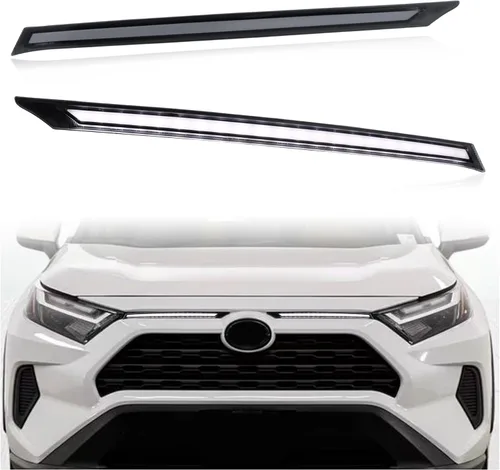 Switchback - Lámpara LED DRL de rejilla antiniebla frontal color blanco/ámbar, luz de circulación diurna, señal de giro secuencial compatible con