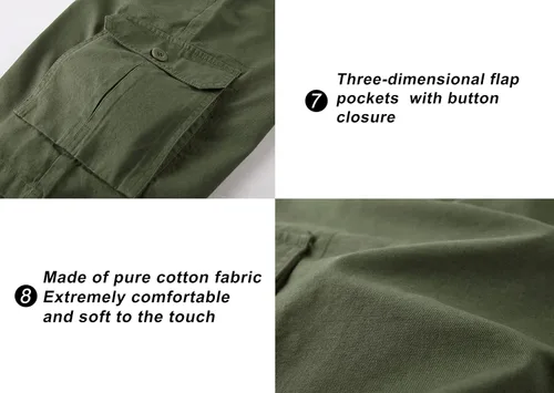 Miniatura 5 de VtuAOL Pantalones cortos cargo para mujer, cintura elástica, cómodos, de algodón, holgados
