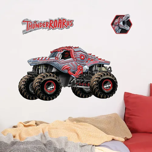 Miniatura 10 de Paquete de calcomanías de pared de Monster Jam Trucks - Grave Digger Son-Uva Digger El Toro Loco Megalodon Zombie ThunderROARus Sparkle Smash