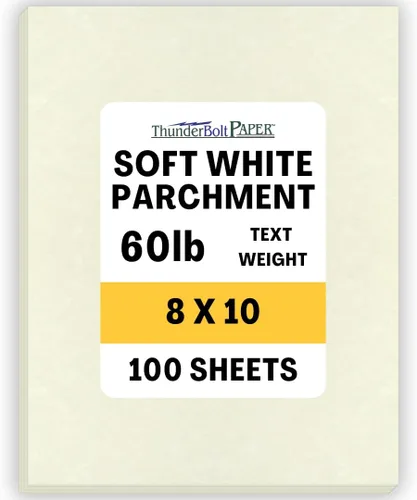 Miniatura 12 de 50 hojas de papel de pergamino blanco suave 60# (= enlace 24) – 8.5 x 14 pulgadas tamaño legal – 60 libras no es peso de tarjeta – Semblance