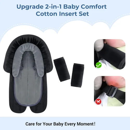 Miniatura 7 de COOLBEBE Nuevo Juego de Soporte para Cuerpo de Bebé y Fundas para Correas para Recién Nacido, Bebé y Niño Pequeño - Almohadillas de Cojín Extra