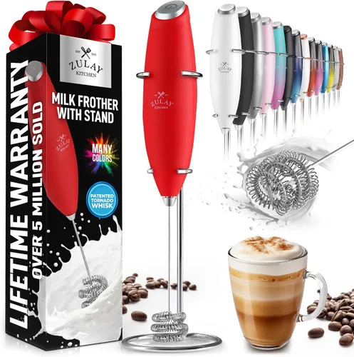 Miniatura 120 de Zulay Milk Boss Espumador de leche potente manual, hace espuma para latte, batidor para mezclar bebidas, café, miniespumador para capuchino, frappé
