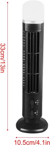 Miniatura 2 de Ventilador de torre sin aspas, circulador de aire oscilante, rotación de 90 grados, alimentado por USB, funcionamiento silencioso para dormitorio