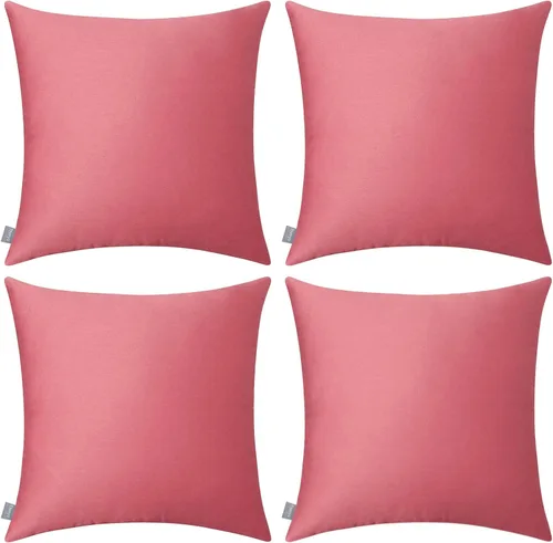 Miniatura 53 de Thmyo - Paquete de 4 fundas de almohada decorativas de 100 % algodón para lumbar, cómodas, sólidas, para Navidad/Halloween, fundas de cojín Blanco