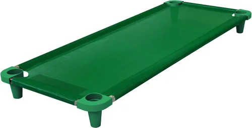 Acrimet Cuna siesta para niños, cama portátil para niños pequeños, apilable, 52 pulgadas de largo (tubos de acero inoxidable) (tela de malla