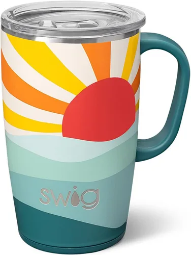 Miniatura 51 de Swig Life Taza de Viaje de 18 oz, Vaso Aislante con Asa y Tapa, Taza de Café de Viaje, Compatible con Portavasos, Acero Inoxidable, Vaso de 18 oz