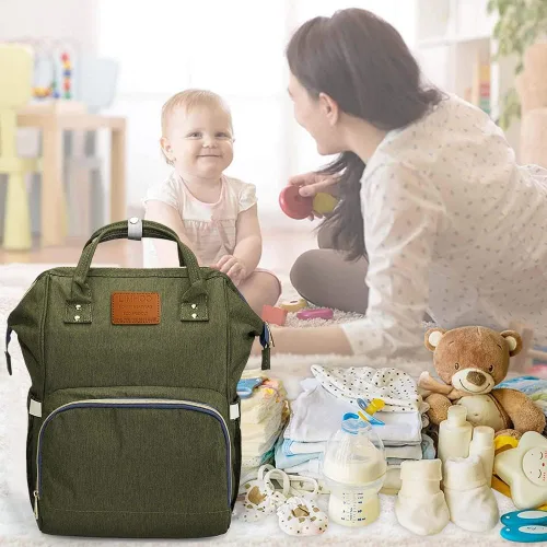 Miniatura 9 de LIMHOO Mochila para pañales para hombres y papá, bolsa de pañales de lona grande impermeable de camuflaje, bolsa para el cuidado del bebé