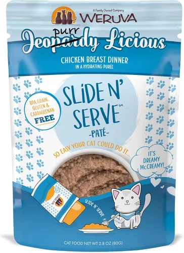 Miniatura 20 de Weruva Slide N' Serve Paté, alimento húmedo para gatos, Let's Make a Meal, cena de cordero y caballa, bolsa de 2.8 oz (80 g) (paquete de 12)