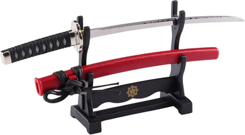 Miniatura 11 de Wablade Abrecartas Katana con soporte de 8.27 pulgadas, abrelatas de correo samurái japonés, fabricado en Seki Japón, decoración de escritorio mini