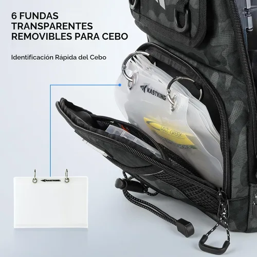 Miniatura 4 de KastKing Bolsa de Pesca con Eslinga BaitSpace, Mochila de Pesca con Soporte para Caña y Bebidas, Bolsa de Aparejos para Equipo de Pesca A: camuflaje