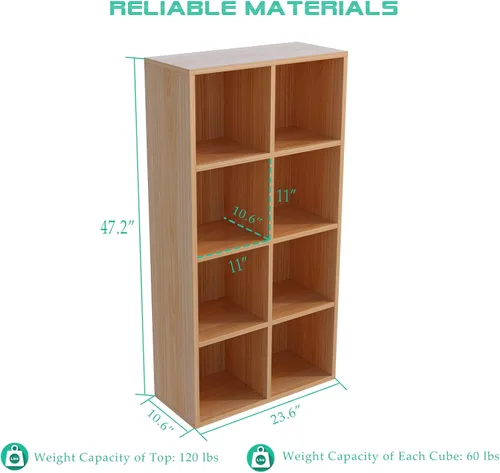Miniatura 68 de OSCHF - Estantería de almacenamiento de 12 cubos, estantería de madera de 3 niveles con espacios abiertos para el hogar y la oficina, organizador
