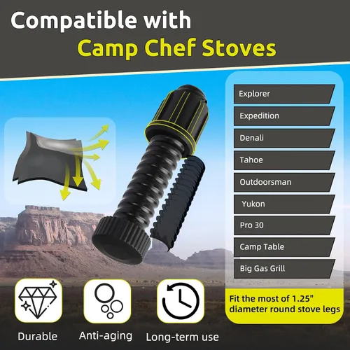 Miniatura 2 de Niveladores de patas de estufa de campamento ajustables, accesorios para estufas Camp Chef Explorer, apto para estufa de campamento al aire libre