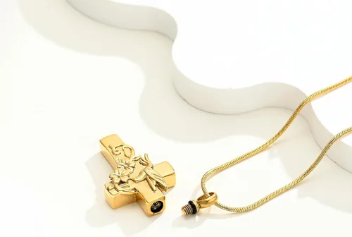 Miniatura 5 de Cross Hummingbird Urn Necklace for Ashes Flower Ashes Pendant Memorial Necklace Cremation Jewelry Ashes Keepsakes Necklace Gift for Loss of Loved