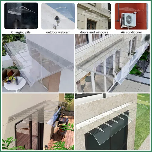 Miniatura 7 de Toldo para ventana, protección contra rayos UV, lluvia, nieve, toldo para puerta, toldo para puerta delantera, toldo para patio al aire libre