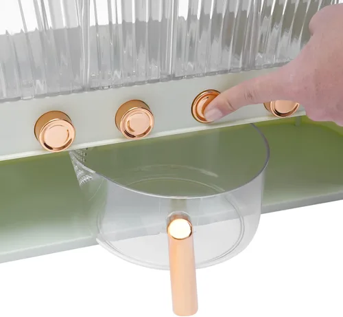 Miniatura 9 de Dispensador de alimentos secos, dispensador de cereales para encimera, 6 rejillas, dispensador de arroz de 22 libras, almacenamiento de cocina