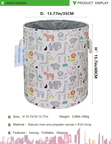 Miniatura 2 de Cesta de Ropa de Lona Plegable Organizador Cesta de Almacenamiento para Niños y Niñas Cesto de Ropa Sucia Contenedores de Juguetes Cestas de Regalo