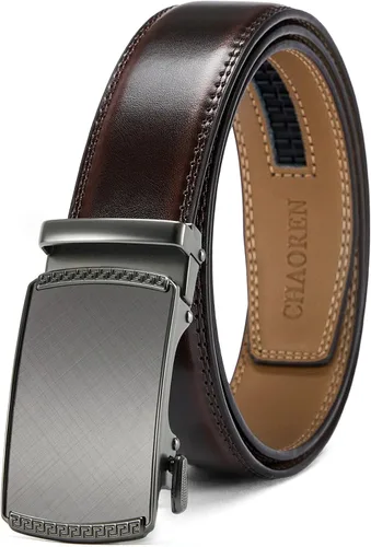 Miniatura 36 de CHAOREN Cinturón para hombre de cuero con trinquete - Ajuste personalizable, estilo sin esfuerzo (35 mm)