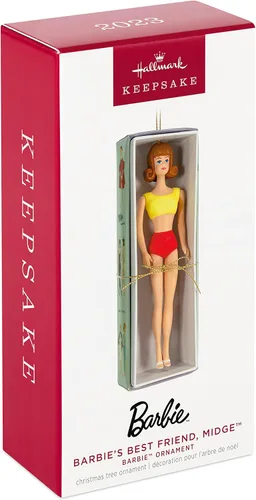 Miniatura 3 de Adorno de Navidad Hallmark Keepsake 2023, Barbie La Mejor Amiga de Barbie, Ornamento Midge, Regalos para Ella