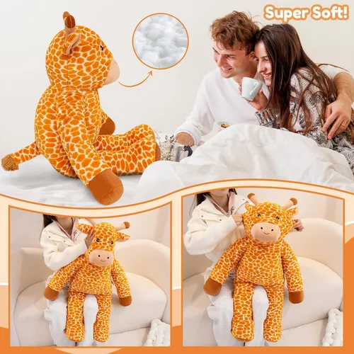 Miniatura 6 de SQEQE Peluche de jirafa grande de 39 pulgadas, jirafa de peluche gigante para niños y adultos, lindos peluches enormes para cumpleaños, Navidad