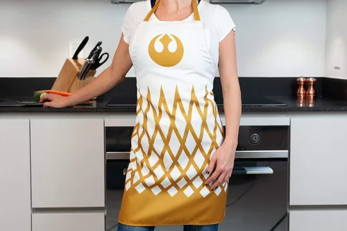 Miniatura 6 de Seven20 Juego de delantal y guantes de horno oficiales de Star Wars Rebel blanco/dorado, accesorio de utensilios de cocina blancos, artículos