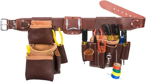 Occidental Leather Pro Electrician Set – XXL – 23 bolsillos y portaherramientas – Cuero de grano superior – Fabricado en Estados Unidos